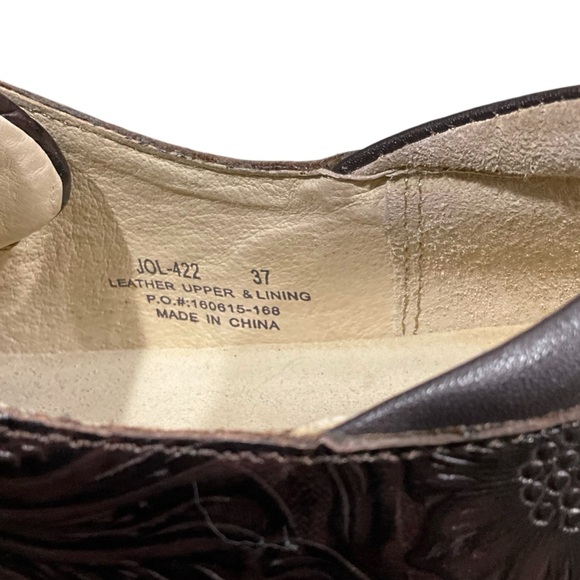 ALEGRIA Joleen Women's 7-7.5 / 37 Espresso Embossed Leather Clogs Occupational - Picture 11 of 13